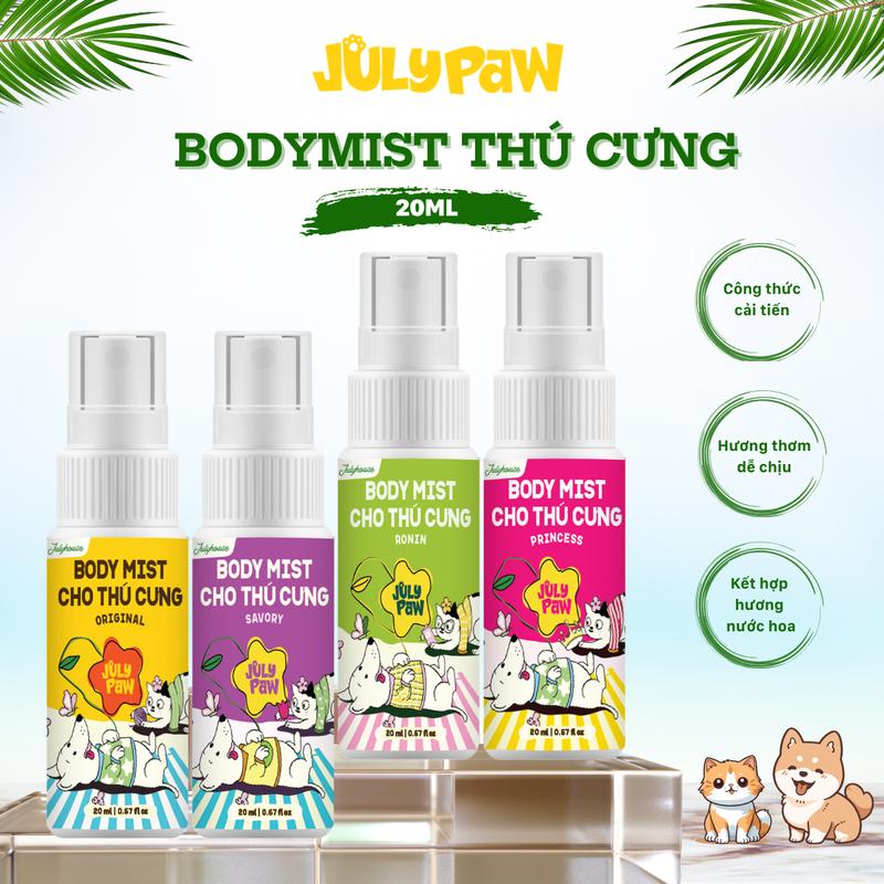 Bodymist xịt thơm khử mùi cho chó mèo JulyPaw 20ml dưỡng da lông, thơm lâu…