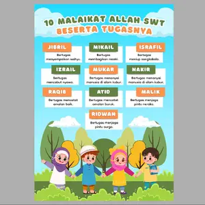 POSTER 10 MALAIKAT 50X75 Bahan Banner Glowing