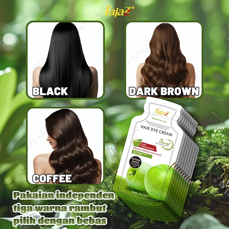 COD【Promo Terlaris】【5bungkus x 30ml +Masker rambut gratis】150ml  Pewarna rambut 2-in-1/Pewarna rambut mudah di rumah/Kemasan individual/Dispensing fleksibel/Mudah disimpan/Hitam Alami/Warna Coklat Tua/Warna Kopi 0