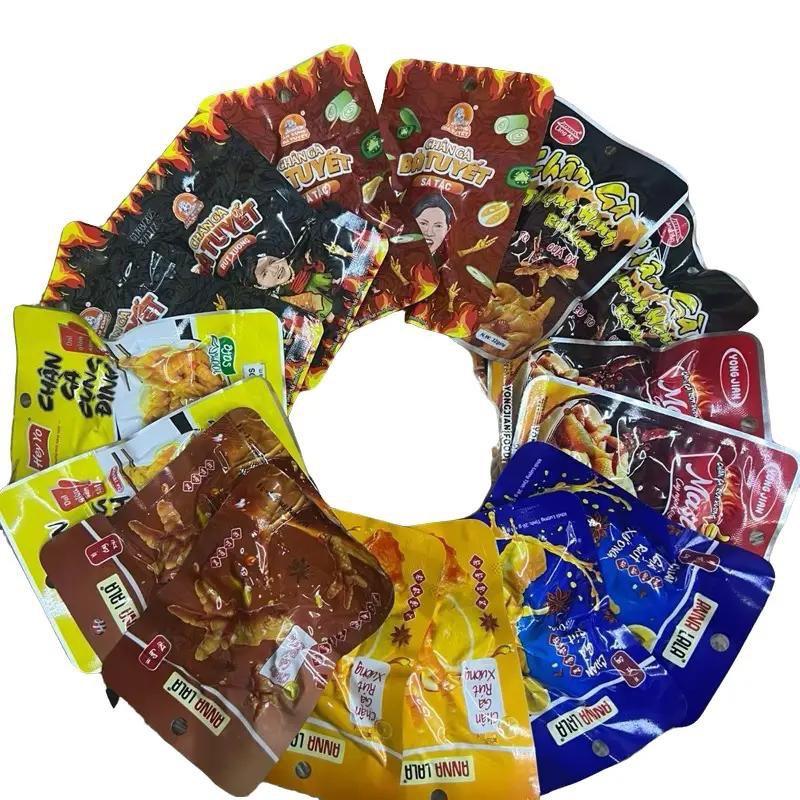 Combo 40 &50&60 mix các loại vị chân gà ủ vị rút xương các loại annalala 29g,alisan 30g bà tuyết 29g ,cung đình 29g,chân gà rút xương Làng An 30g... đậm vị thơm cay.