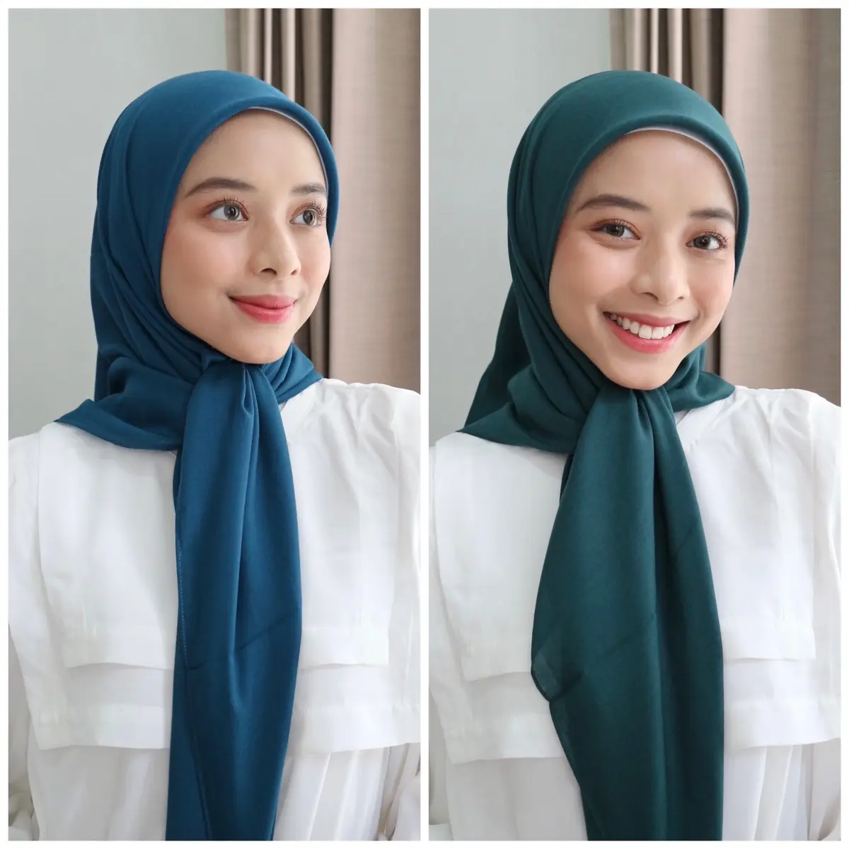 BLUE EMERALD / GREEN EMERALD - Hijab Voal Paris Original, Hijab Segiempat Voal ( Hijab Warna Blue Emerald, Hijab Warna Green Emerald )