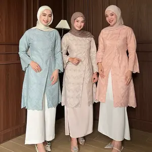 Biya Tunik Katun Bordir Atasan Lebaran Tunik Embroidery Elegan dan Desain Cantik