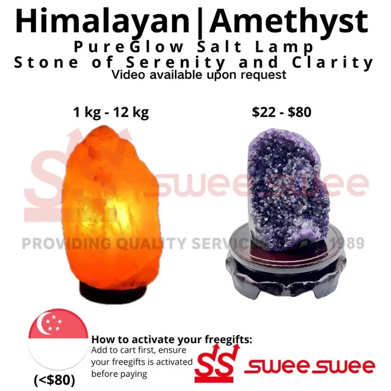 Himalayan salt lamp | Amethyst Serenity Collection (below $80) Feng Shui Lucky Stone Huat Stone