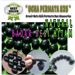cincin badar besi hitam nempel magnet Batu akik Ring Elegan