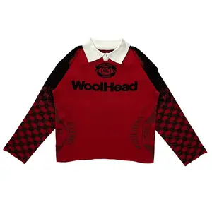 MU Manchaster United Knitwear Jearsey Boxy Sweater LD 120cm Panjang 65cm Red D3vil Rajut Premium Store