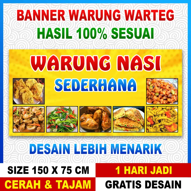 BANNER WARTEG WARSUN WARUNG MAKAN DEPOT / BANNER KULINER KEDAI TERMURAH 1