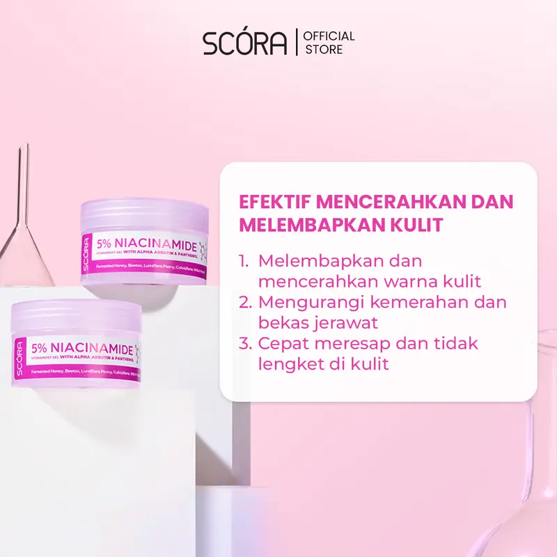 [Hero] PAKET GLOW ANYTIME-SCORA 5% Niacinamide Hydramoist Gel with Alpha Arbutin & Panthenol 45ML + SCORA Sheer Glow Tone Up Cream 30 Gr + SCORA Gentle & Soothe Micellar Cleansing Water 100 ml + SCORA Gentle Low pH Cleanser 1