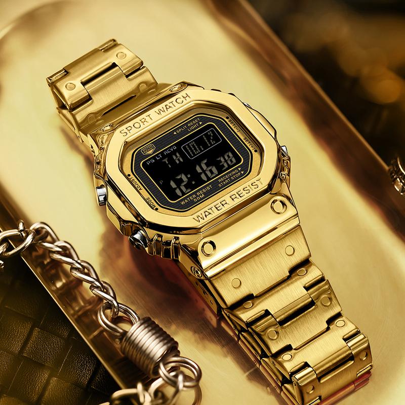 Đồng Hồ Thể Thao Nam AW24 SANDA 2162 Thép Không Gỉ Đa Chức Năng Đồng Hồ Kỹ Thuật Số LED Thời Trang Cá Tính Đồng Hồ Chống Nước Watch Đeo Tay