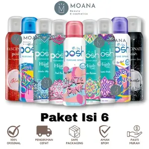 [6 PCS] Posh Parfume Spray 150 ml | Minyak Wangi Tahan Lama Awet Pria Wanita | Hijab Chic Segar