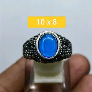 Cincin Batu Biru King Safir 10 x 8