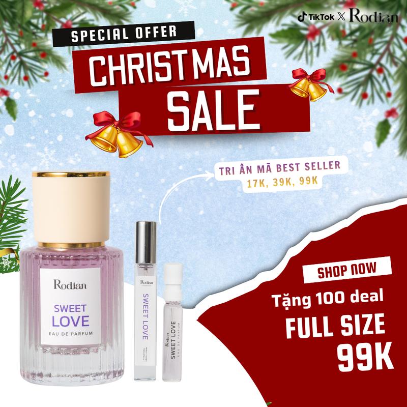 Rodian Nước Hoa Sweet Love - Mùi Hương Vanilla Hạnh Nhân Cà Phê Thơm Lâu 4-6 Giờ Dành Cho Nữ An Toàn Cho Da Nhạy Cảm Tinh Dầu Nuochoa