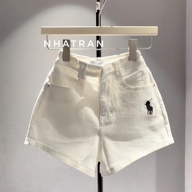 PHOM ÔM CO DÃN - Quần short jean nữ cạp cao chất Denim Pants Women AH-THÊU NGỰA