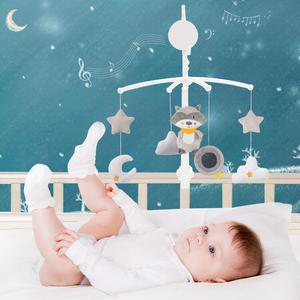 Cross-border baby bed bell ringing children 0-1 years old music revolving bedside bell baby comfort cloth toy