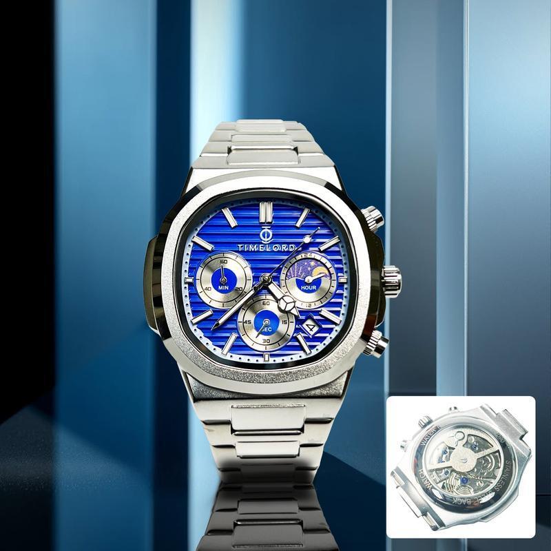 TIMELORD 2090 Jam Tangan Pria Crono Aktif fitur lengkap Watches Stainless Steel Anti Air dengan Kaca Kristal Safir 2