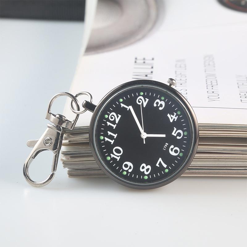 Đồng hồ bỏ túi chữ số lớn kèm móc chìa khóa dành cho học sinh, điều dưỡng và người già - Mặt đồng hồ rõ ràng, dễ đọc giờ, máy quartz
