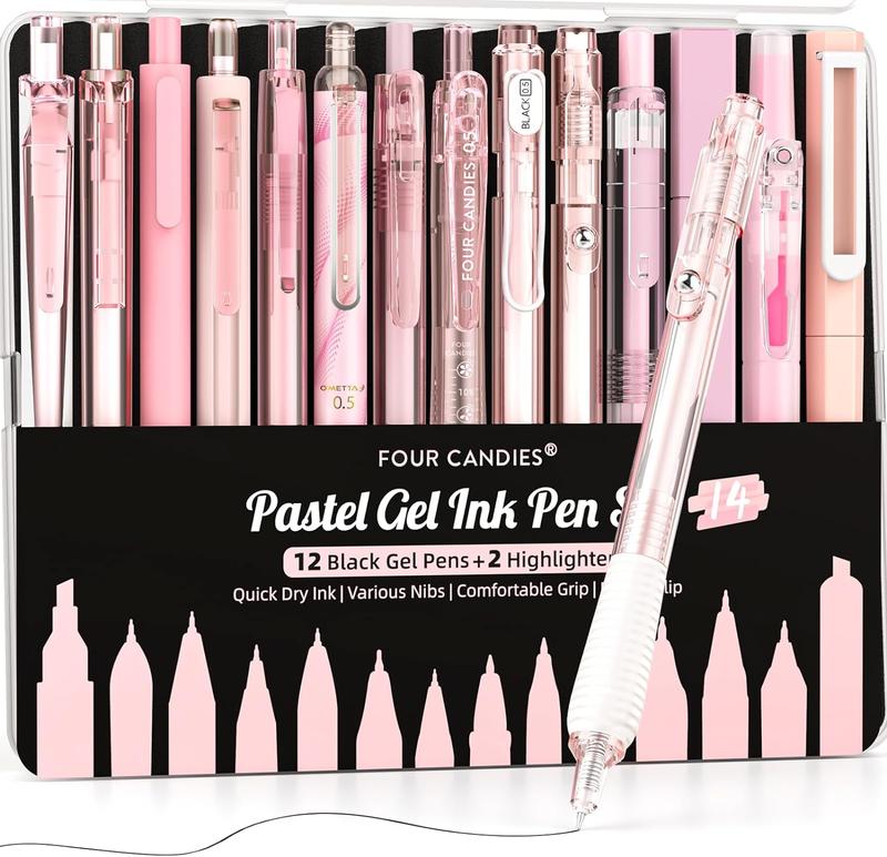 8pcs Kawaii Cat Paws Black Gel Ink Roller Ball Point Pen Korean School Kids Pens