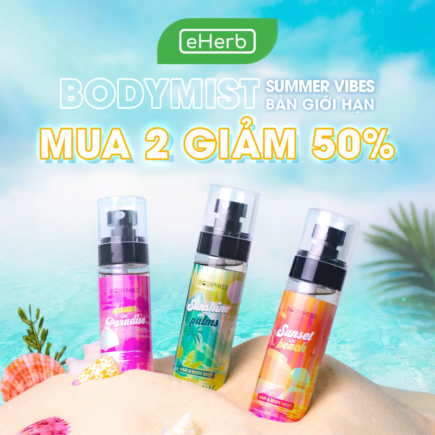 [Mua 2 Giảm 50%] Xịt Thơm Body Mist Nam Nữ Eherb - Nước Hoa Việt Nam - Bodymist Chú Cá Bodymiss Perfume Cosmetic Women Fragrance Mỹ Phẩm Chính Hãng