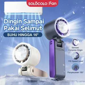 SOLOCOLO T15S Kipas Portable Mini Lipat dengan Kecepatan Hingga 100 Angin Super Dingin Turbo Charging LED Display Cocok untuk Sehari-hari