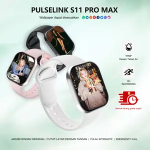 PulseLink 2.2" AMOLED Smart Watch 11 Pro Max 10 Pro Max  Original NFC GPS Waterproof Bluetooth Call Wireless Charging Smartwatch Wanita Pria Free Wallpaper