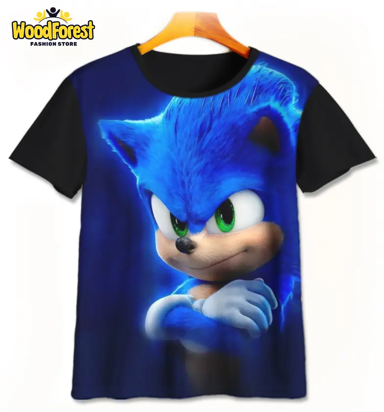Kaos Anak Sonic v7 Baju Kartun Sonic The Hedgehog Anak 3D Printing Untuk Umur 1-12 Tahun - WoodForest Kaos Distro