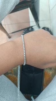 Product Review of READY GELANG TANGAN RANTAI KECIL TITANIUM MODEL ROLO ANTI KARAT SILVER Bracelets from a**i 0