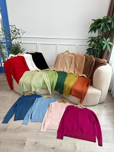 [ALLN Knitwear] CIA Cardigan Rajut Halus Basic Motif Polos