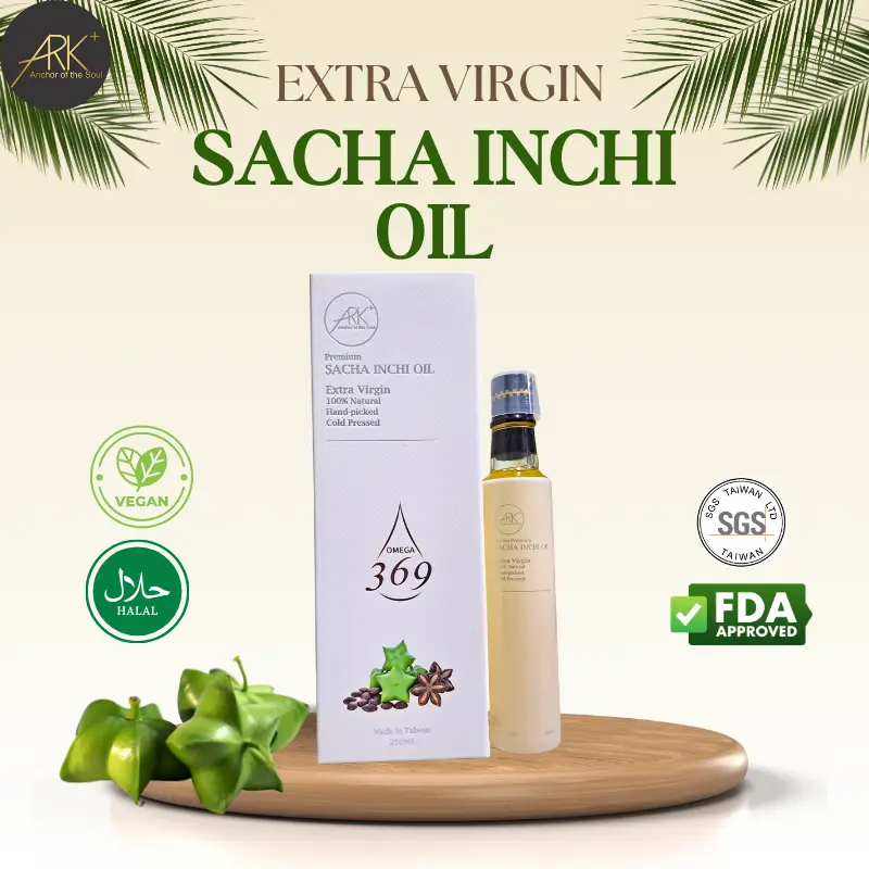 [ARK+] Extra Virgin Pure Sacha Inchi Oil - HALAL Certified - 250ML Omega-3 Rich Oil for Health & Wellness