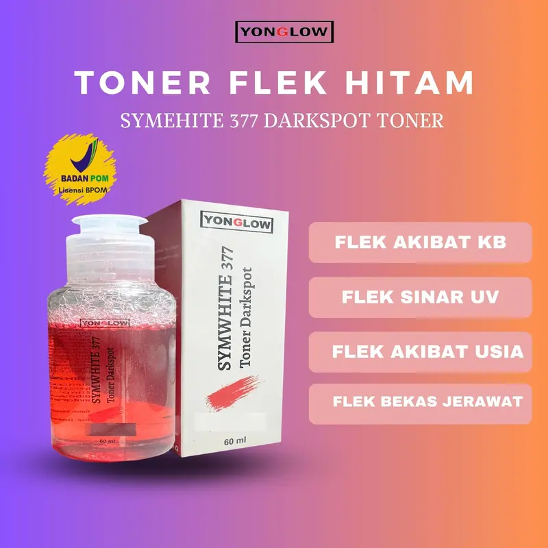 Yonglow Toner Flek Symwhite 377 Darkspot BPOM Penghilang Melasma Hiperpigmentasi Noda Bintik Hitam Wajah Bekas Jerawat Pemutih Kulit Kusam Susah Putih 4
