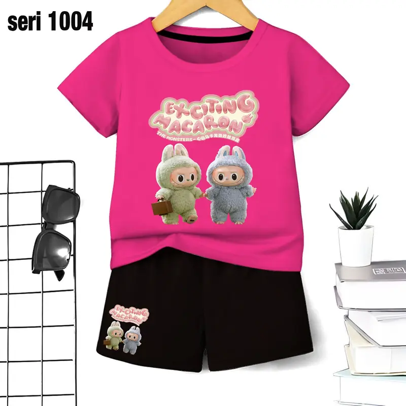 hoki Setelan Premium Stelan  Anak Cewek Cowok Oneset Unisex Set Anak kekekinian Baju Celana Fashion 7