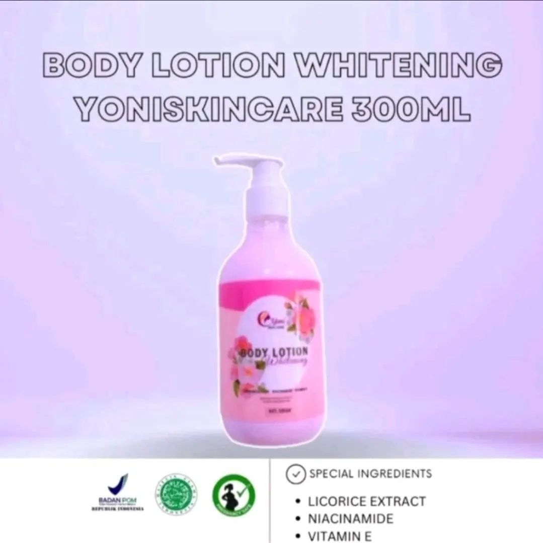 Yoniskincare - Body Lotion Whitening 300gr - Mengandung Vit E Niacinamide Melembutkan Kulit Perawatan Mencerahkan Memutihkan Tubuh Kusam Vitamin Extract Licorice