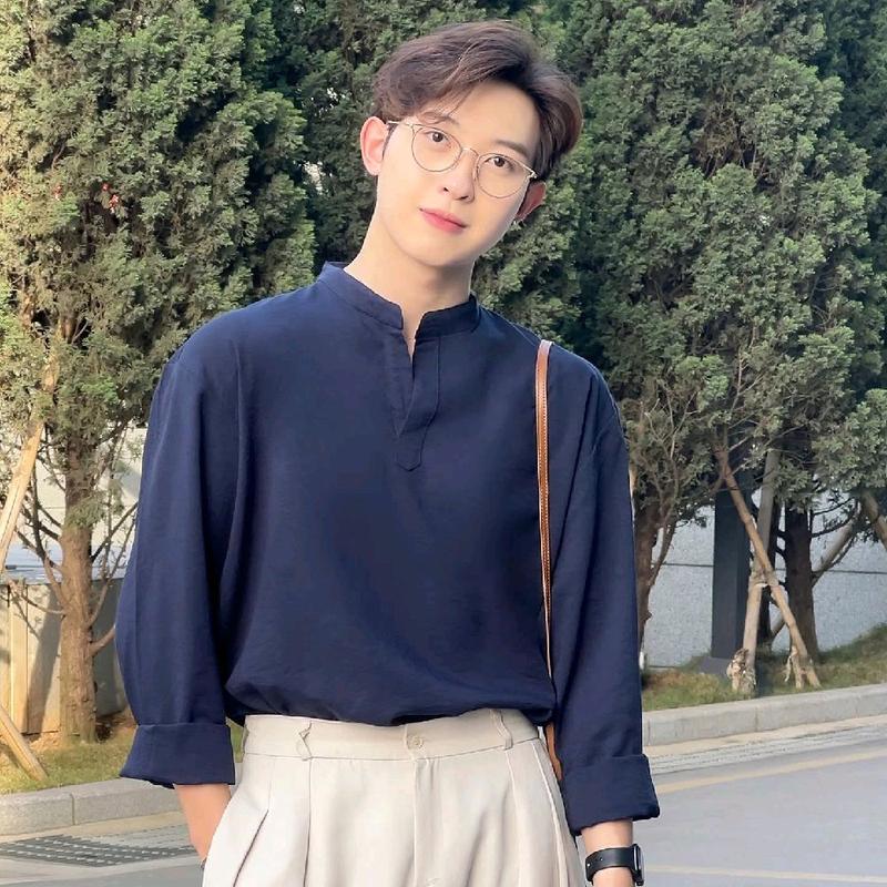 FREESHIP Áo Sơ Mi Cổ Tàu Nam Nữ Dài Tay Form Dáng Hàn Quốc Chất Liệu Đũi Thoáng Mát Local Brand HB SM17