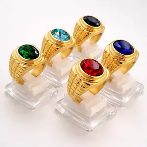 Cincin Tiranium Batu Bulat Ring Gold Laki-laki