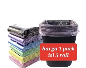 1 pack isi 5 roll plastik kantong sampah roll jumbo kantong sampah gulung besar isi 5roll 45x50cm