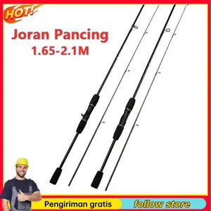 Joran Pancing 1.6M/1.8M/2.1M Joran Pancing /pancingan set lengkap/joran tegek/Spinning joran/joran tegek/Peringkat No. 1 dalam penjualan/cat hitam  Rod Max Drag 20kg Ultra Light Rod Pemintalan Casting Murah