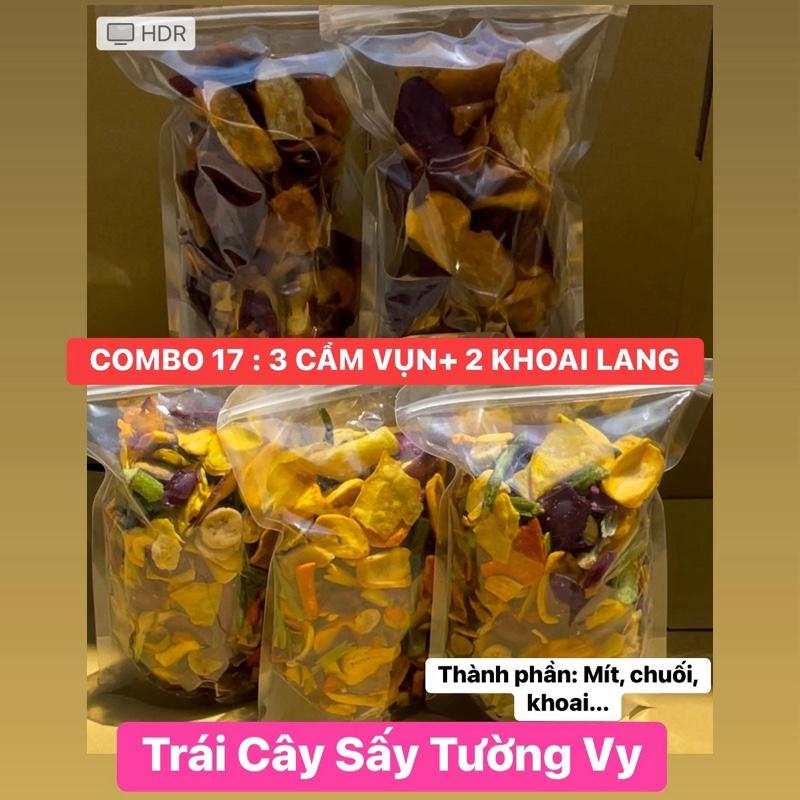  ComBo17:  2kg  gồm 3 Túi Thập Cẩm Vụn + 2 Túi Khoai Lang Sấy Mật Ong 