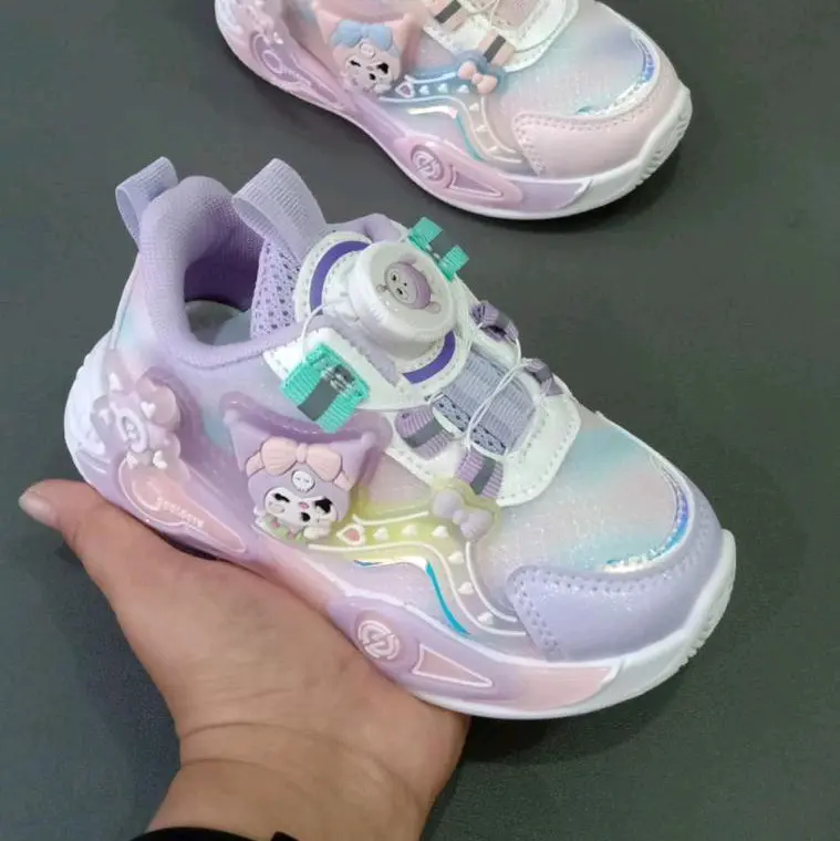 sepatu anak karakter kuromi tali SPIN dan Lampu 28-33 0