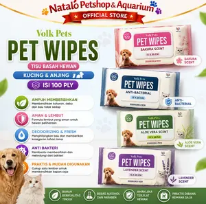 VOLK PET WIPES isi 100 Ply - Tissue Basah Hewan Kucing Anjing - isi 100 Lembar Tisu Pembersih Mulut Mata Badan