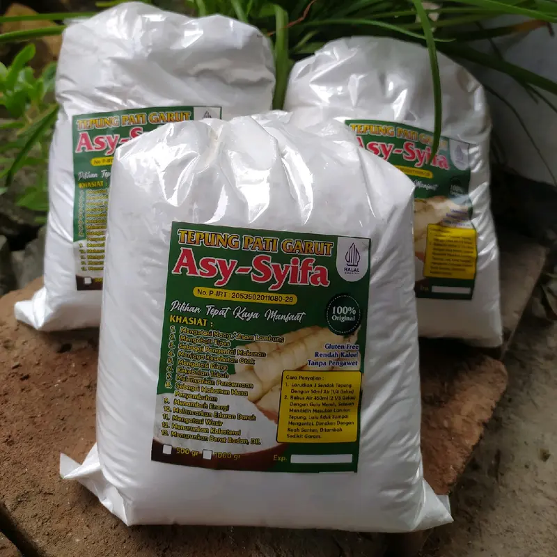 Promo Tepung Pati Garut Irut Halus 1kg 1000gr original asli PIRT untuk asam lambung dan maag 1