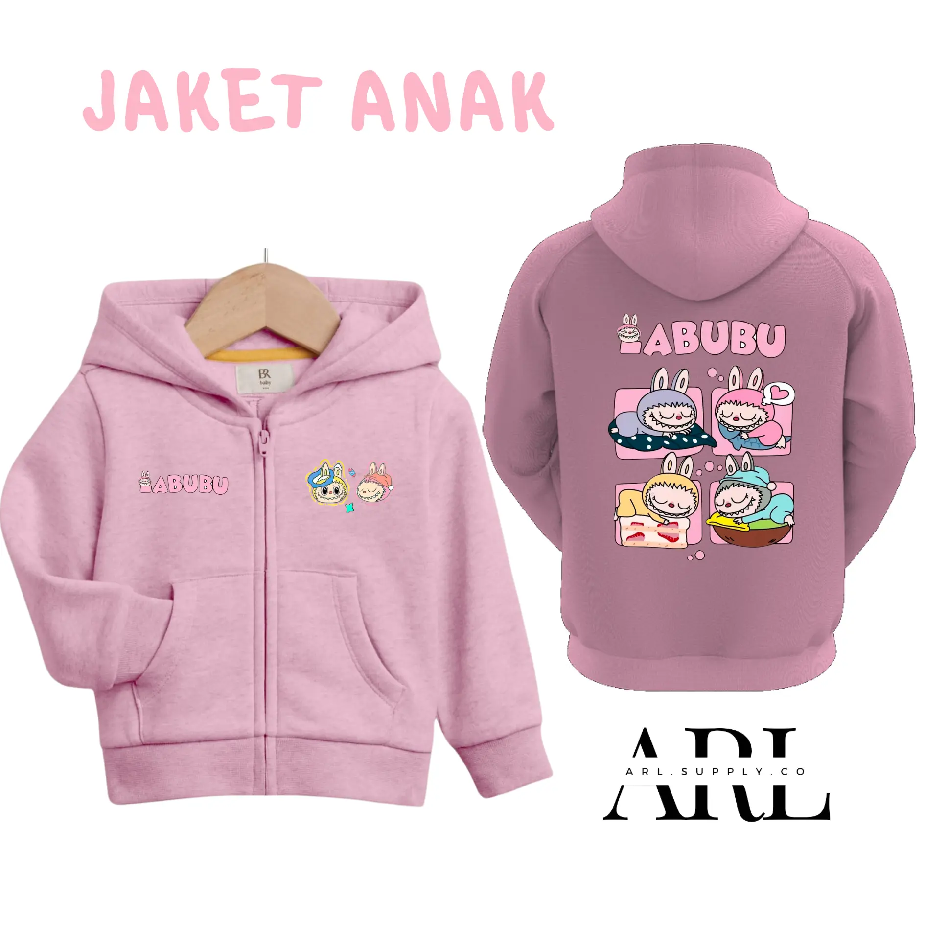 Jaket Zipper Anak Laki-Laki Perempuan Usia 2-12 Tahun Fashion