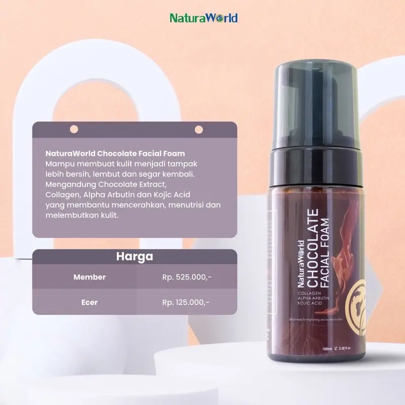 100% ORI NATURAWORLD CHOCOLATE FACIAL FOAM 2