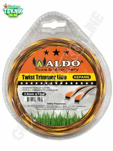 Tali Senar Potong Rumput KEPANG 3.0mmx15M ALDO TWIST TRIMMER LINE/ Mata Pisau Senar Mesin Pemotong Rumput Trimmer Line Babat Rumput  ALDO