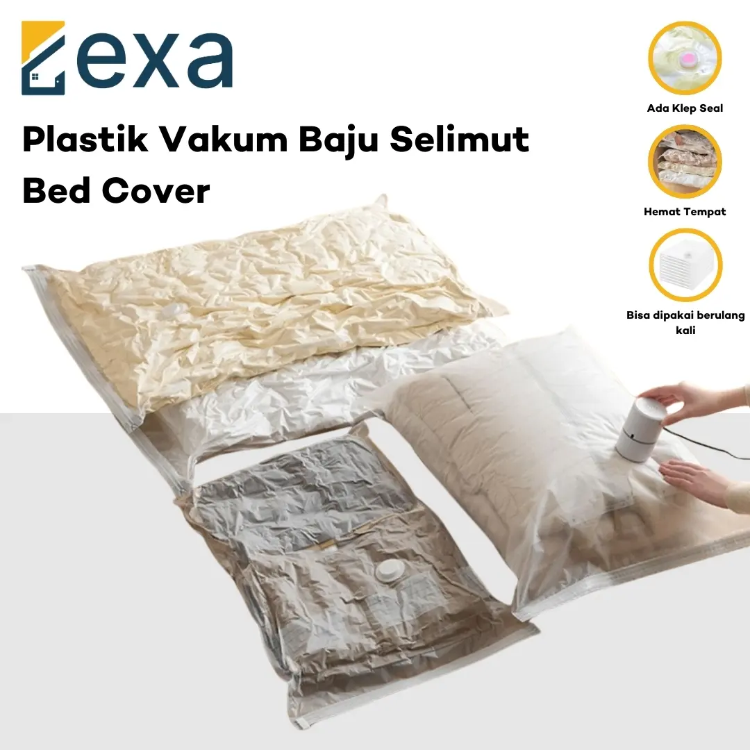 Kantong Plastik Vakum Pakaian Selimut Travel Vacuum Compression Bag
