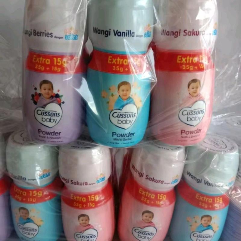 Cussons Bedak Bayi 35g+15g - Paket Isi 6 Pcs - Powder, Wajah Kulit Ruam Sensitif 4