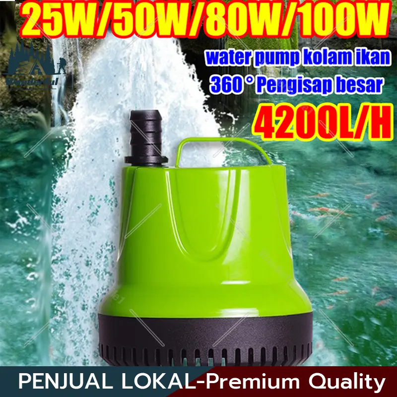 8000L/H Pompa Air Celup Aquarium Pompa 25W/50W/80W/100W Pompa Air Celup Aquarium Kolam Ikan Submersible Water Pump