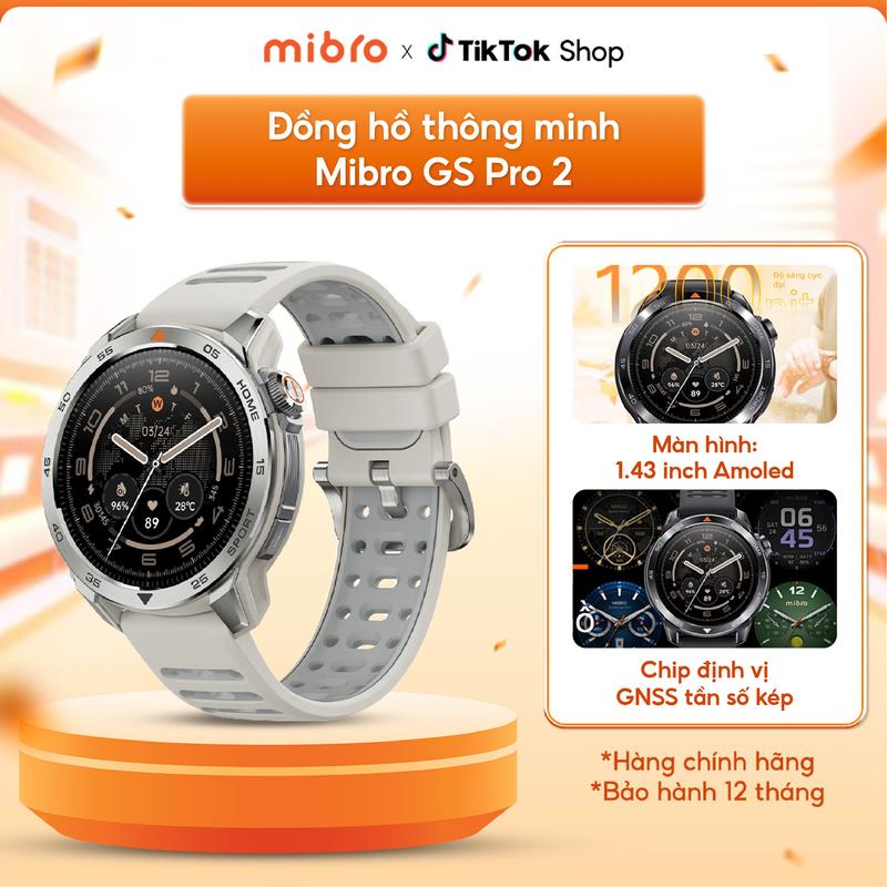 Đồng hồ thông minh Mibro GS Pro2 XPAW025 - Màn hình AMOLED 1.43 inch - Pin 460mAh - Chống nước 5ATM - Theo dõi sức khỏe toàn diện - Hỗ trợ định vị GPS