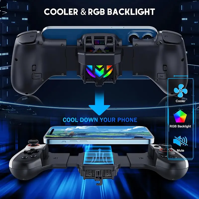 Mobile Gamepad Controller Pendinginan semikonduktor E -Sports Professional Pubg Genshin Zelda Wireless Accessories Joystick 1
