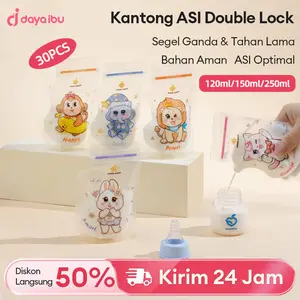 ANGEL MOMMY 120ml/150ml/250ml Kantong ASI Sekali Pakai 30PCS Double Lock dengan Segel Super Kuat untuk Penyimpanan ASI yang Aman CND-120/150/250