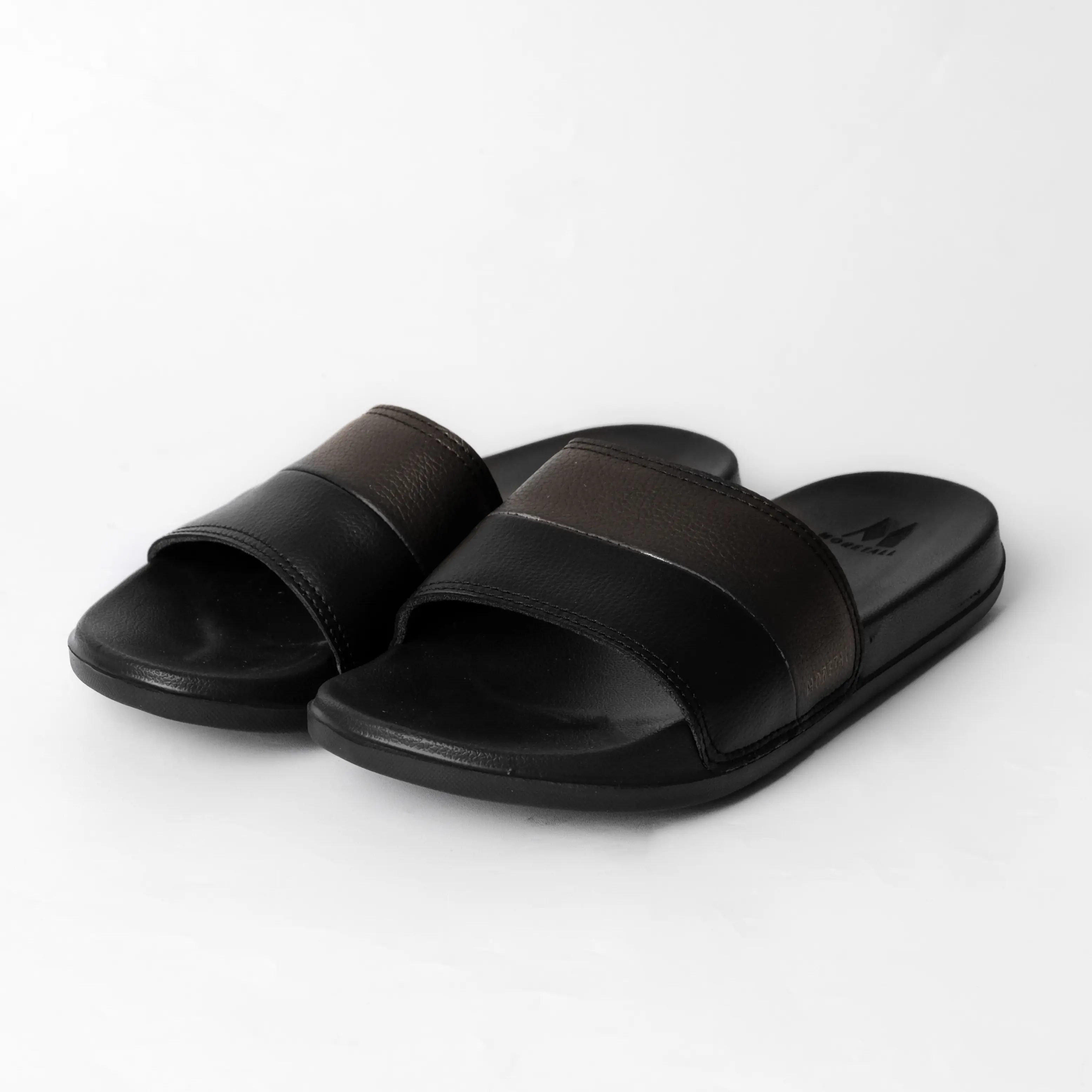 SANSLIDE SANDAL - SERIES KUBO WARNA HITAM BAHAN KULIT KARET HITAM