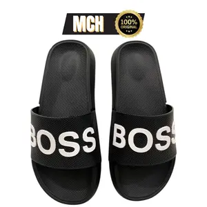 MOCHEL Sandals Selop Anak  Slipers Fleksibel Pria dan Wanita Premium Class PC BOSS Hitam Putih Size 31-38 Standar Lokal
