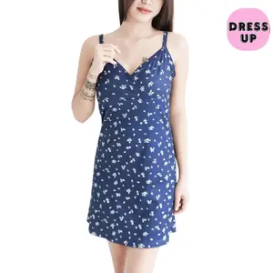 [DRESS.UP] DR005 Dress Mini Motif Bunga Bodycone Casual Wanita Pendek